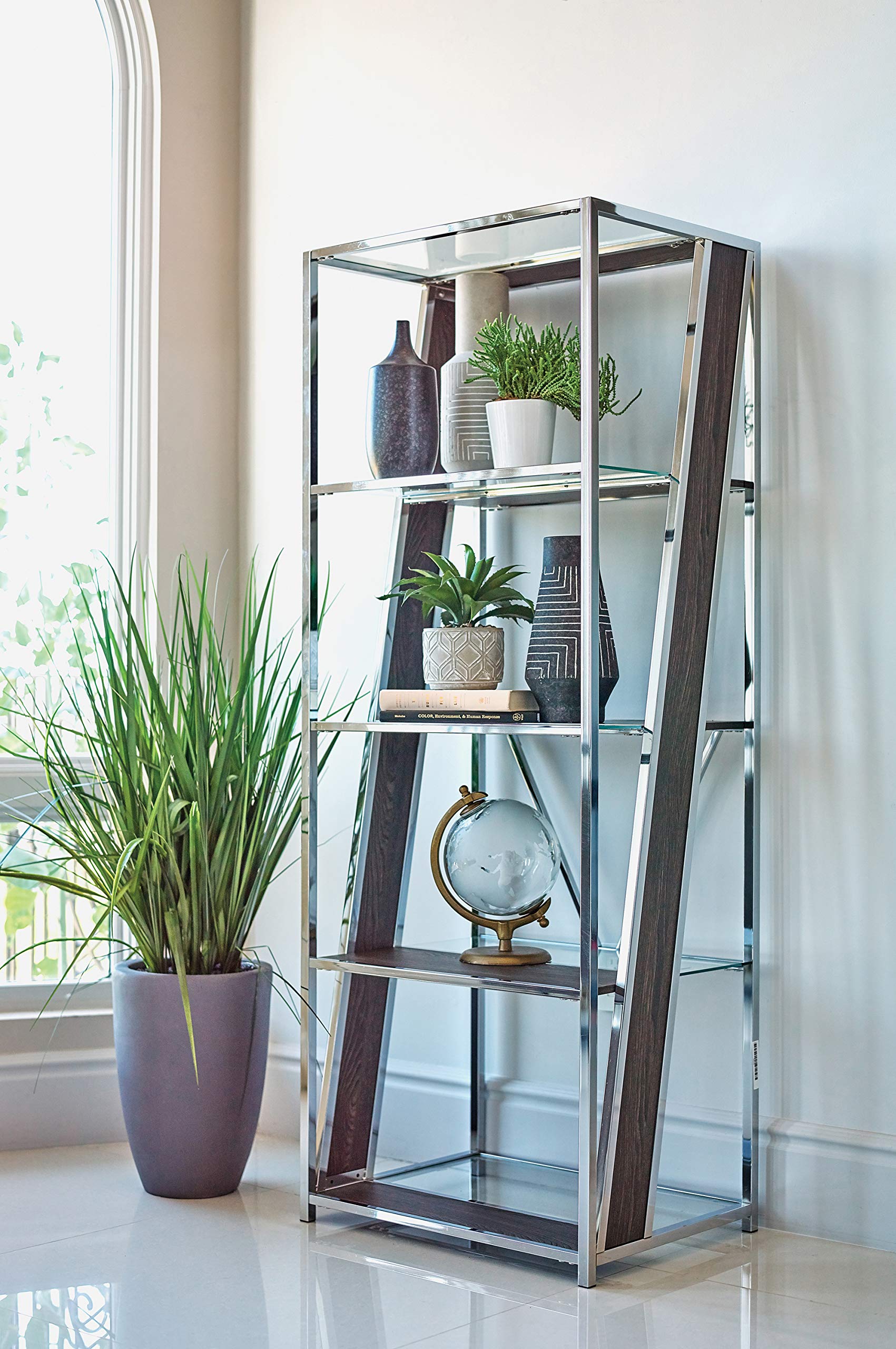 Amazon.com: Coaster Furniture Alamosa 4-Tier Bookcase with Glass